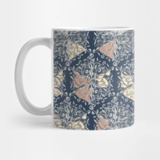 Organic Hexagon Pattern in Soft Navy & Cream Mug